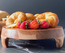 Load image into Gallery viewer, Carved Wood Footed Serving Tray - Medium
